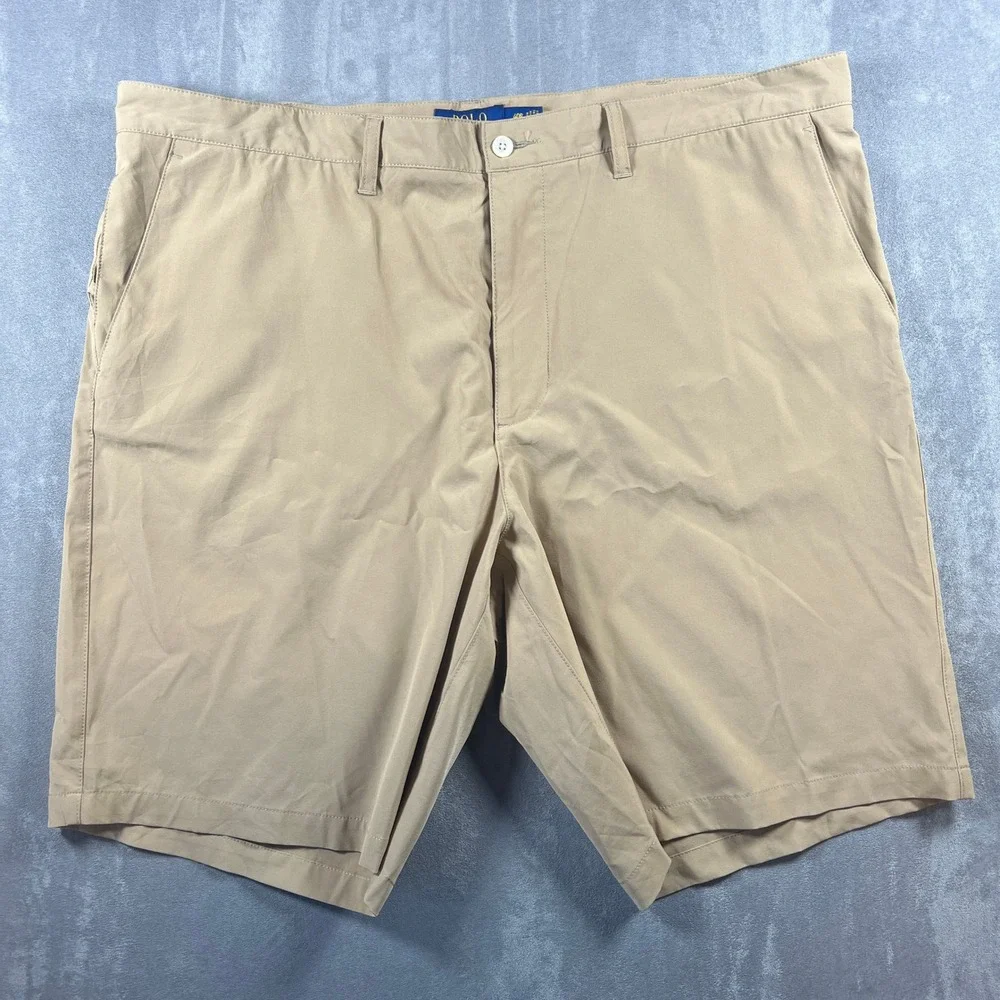 Polo Ralph Lauren Mens Size 40 Tan Khaki Golf Shorts Performance Recycled Poly
